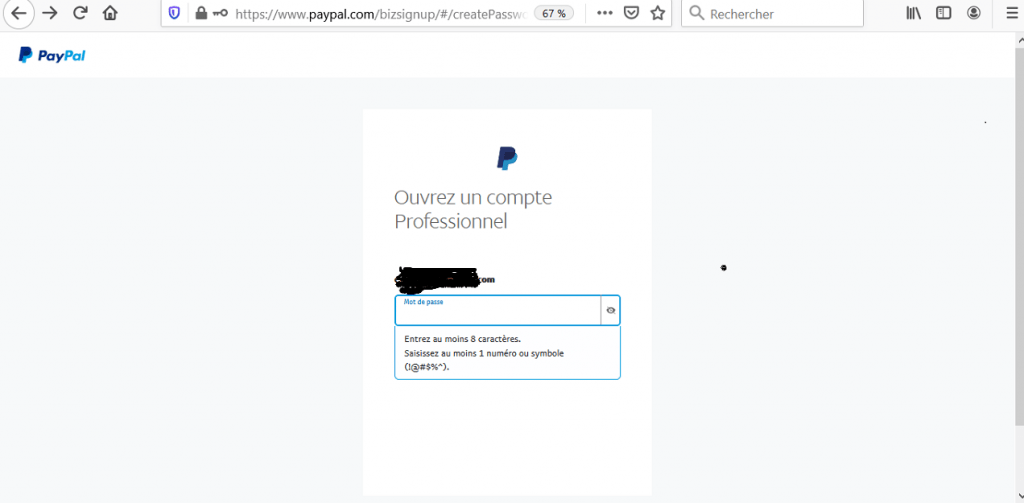 Mot de passe de votre compte PayPal