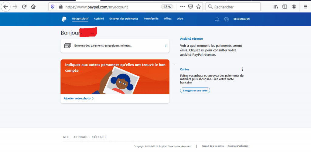 Compte Particulier PayPal