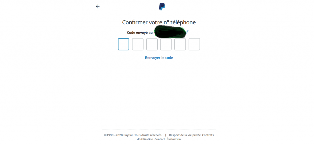 Invite de vérification du numéro de téléphone
