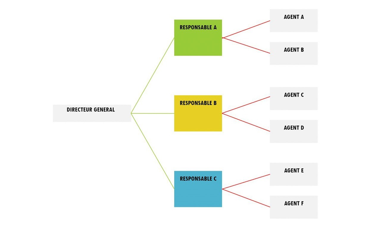 Modèle d'organigramme horizontal.