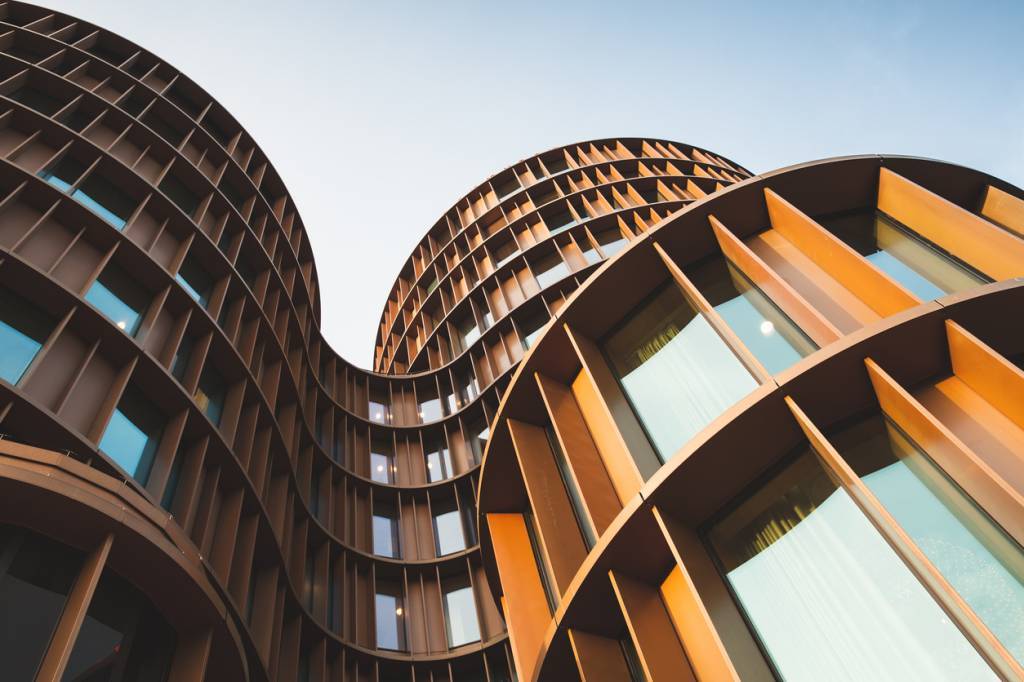 façade d'entreprise, aluminium